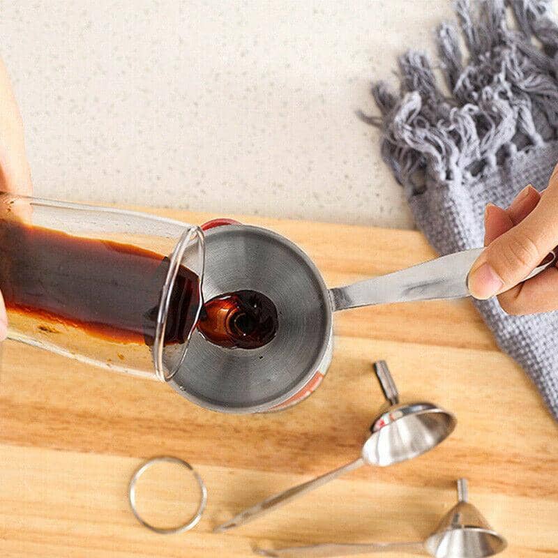 Wide Mouth Stainless Steel Canning Funnel Set with Filter, Pack of 3 - view 3