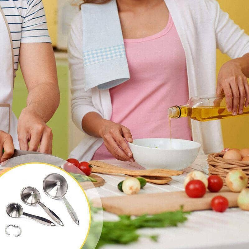 Wide Mouth Stainless Steel Canning Funnel Set with Filter, Pack of 3 - view 4