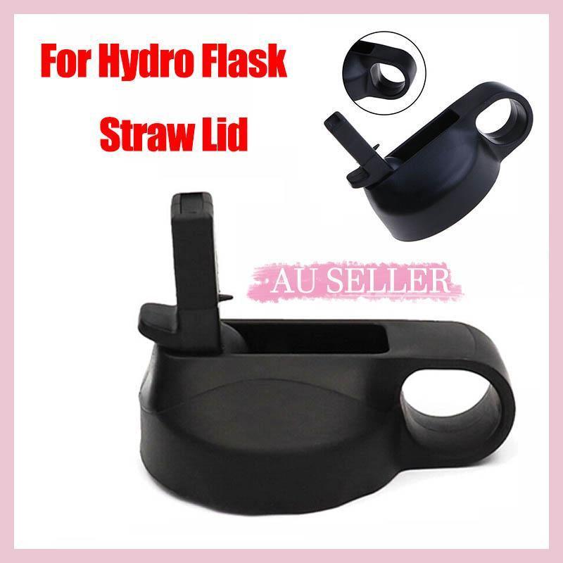 Wide Mouth Straw Lid Flip Cap for 18oz, 32oz and 40oz Water Bottles - Black