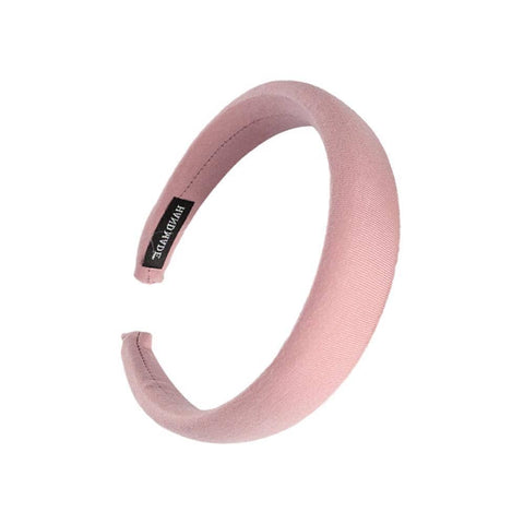 Wide Padded Fabric Headband - Pink