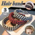 Wide Padded Plaid Headband for Women - Red - view 2