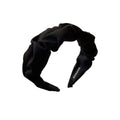Wide Ruched Hair Hoop Headband for Women - Black