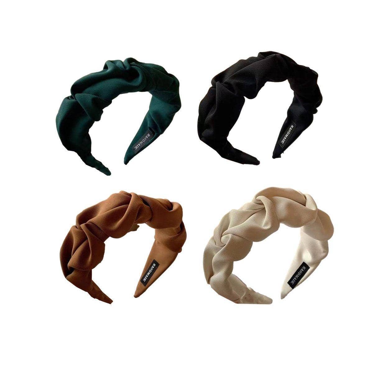 Wide Ruched Hair Hoop Headband for Women - Black - view 3