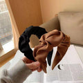 Wide Ruched Hair Hoop Headband for Women - Black - view 4