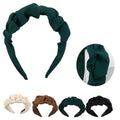 Wide Ruched Hair Hoop Headband for Women - Cream - view 5