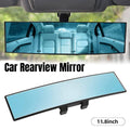Wide View Curved Blue Car Rearview Mirror, Anti Glare Anti Fog Indoor Mirror