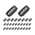 Wig Snap Clips for Hair Extension Wefts, Pack of 30 - Black