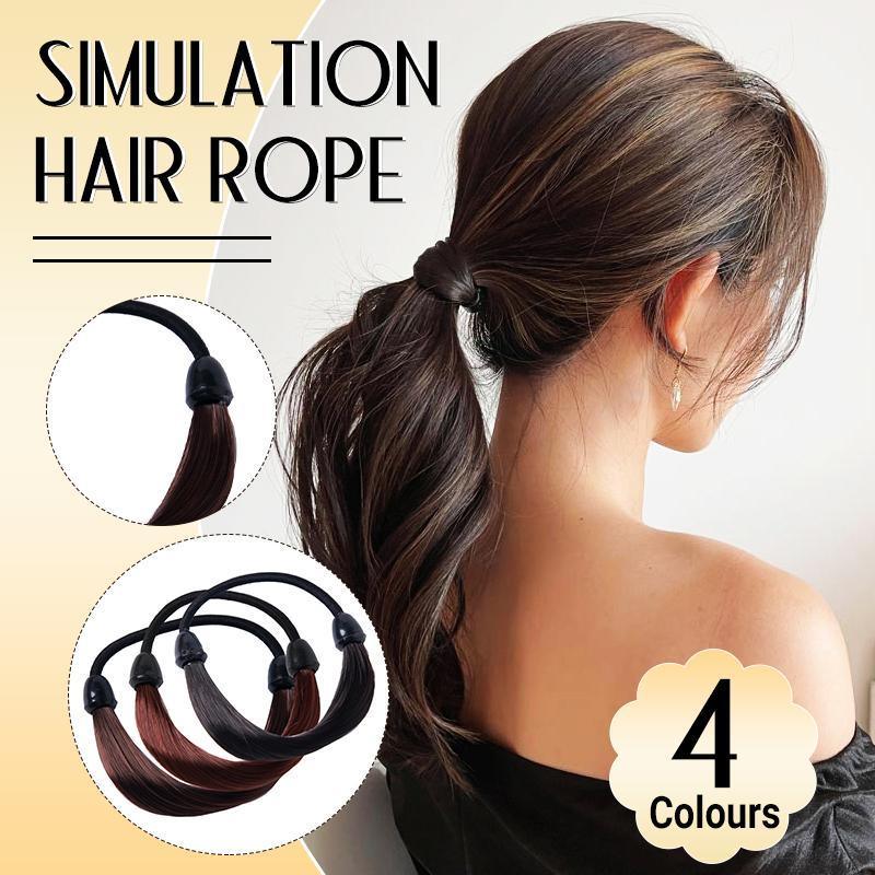Wig-Style Elastic Hair Rope Ponytail Holder - Black - view 2
