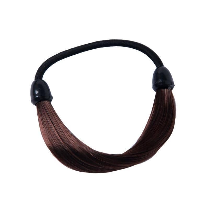 Wig-Style Elastic Hair Rope Ponytail Holder - Dark Brown