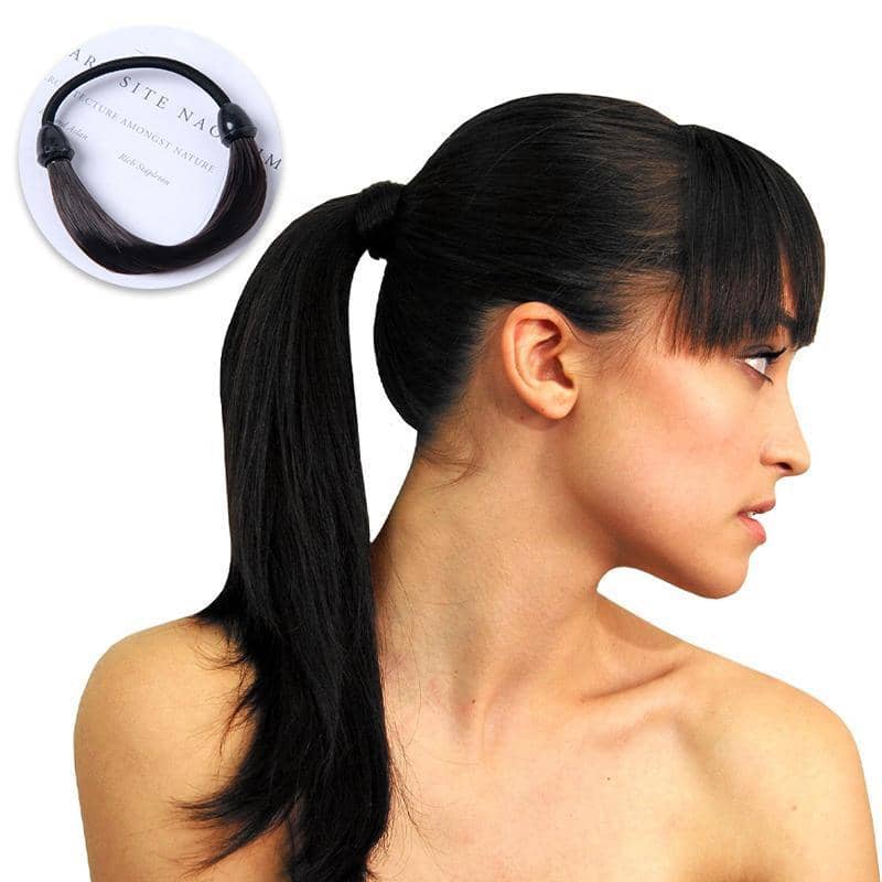 Wig-Style Elastic Hair Rope Ponytail Holder - Dark Brown - view 4