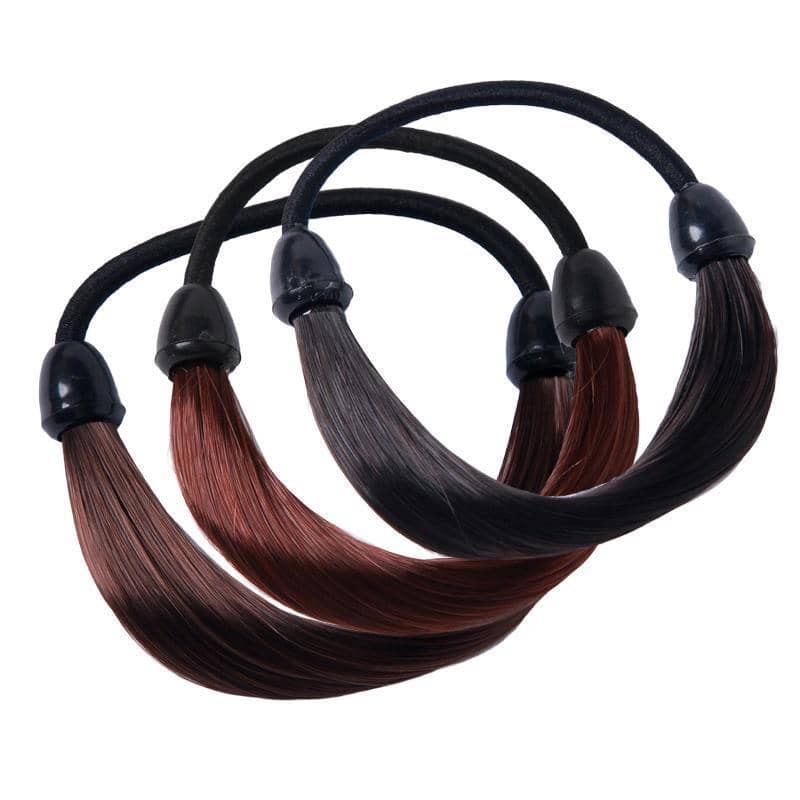 Wig-Style Elastic Hair Rope Ponytail Holder - Wine Red - view 3
