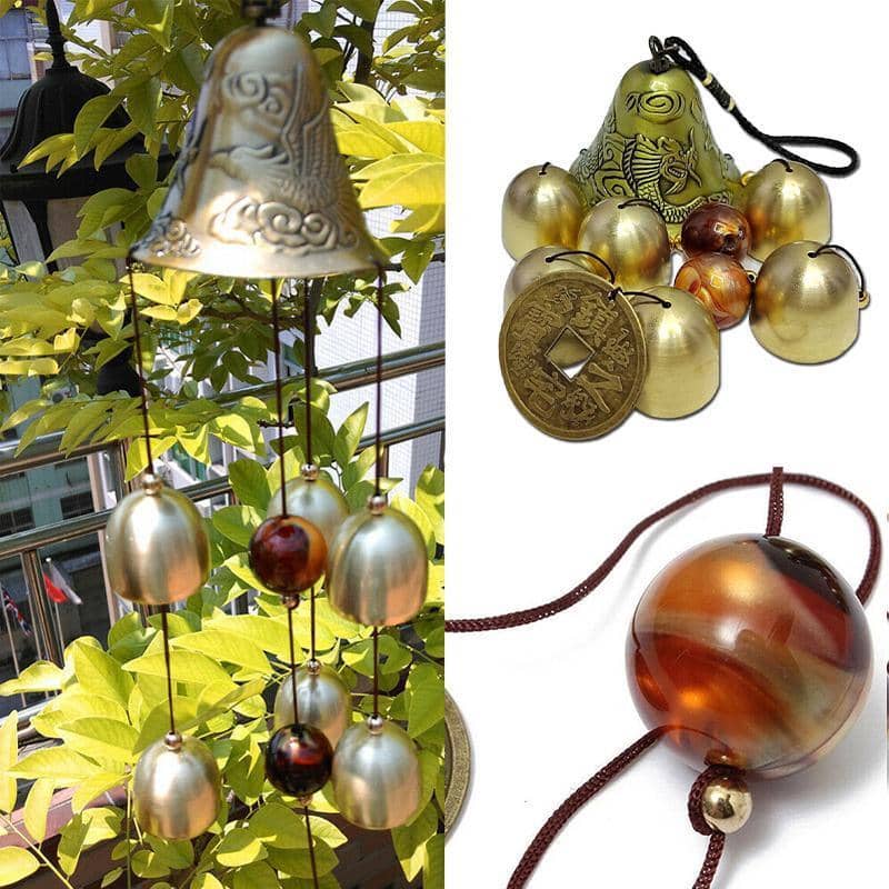 Wind Chimes 48 cm Alloy with Dragon and Phoenix Design - view 4