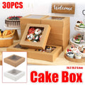 Window Cupcake Dessert Packaging Box - Pack of 30, 20.3 x 20.3 x 6.4 cm - White - view 2