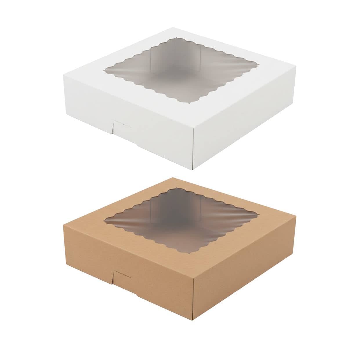 Window Cupcake Dessert Packaging Box - Pack of 30, 20.3 x 20.3 x 6.4 cm - White - view 3