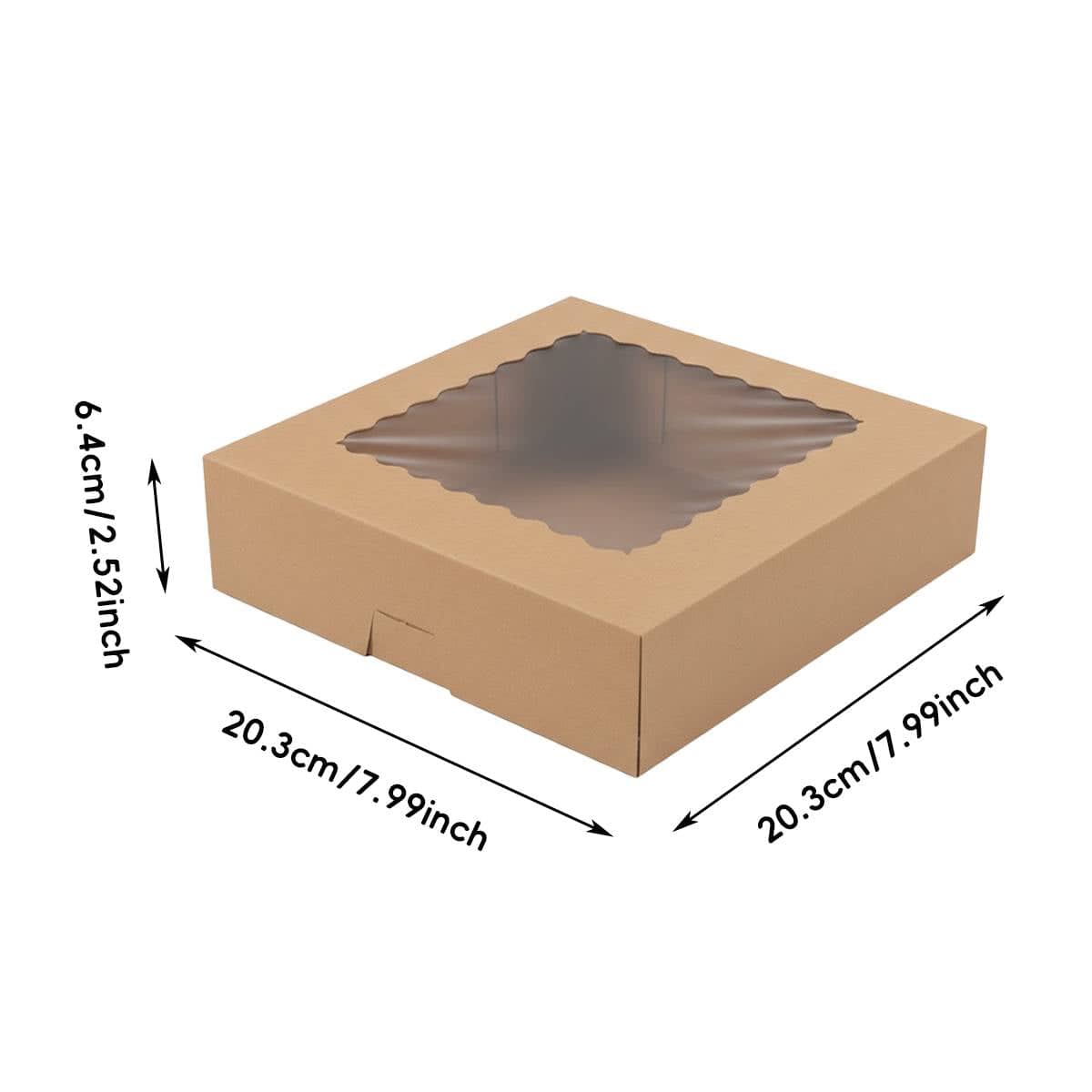 Window Cupcake Dessert Packaging Box - Pack of 30, 20.3 x 20.3 x 6.4 cm - White - view 4