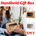 Window Gift Boxes with Handle, Pack of 25 - Kraft Brown - view 2