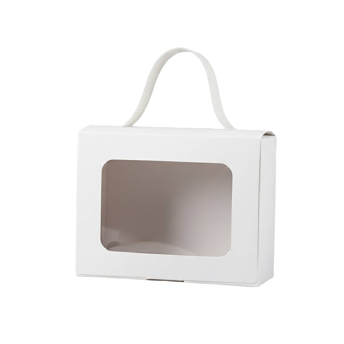 Window Gift Boxes with Handle, Pack of 25 - White