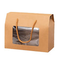 Window Gift Boxes with Handles, Pack of 20 - Brown, Large (20 x 11 x 15 cm)