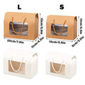 Window Gift Boxes with Handles, Pack of 20 - Brown, Small (15 x 9 x 11 cm) - view 4