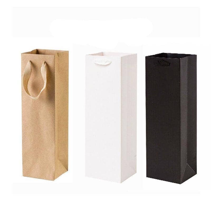 Wine Bottle Gift Bags with Handles, Pack of 10 - Brown Kraft - view 3