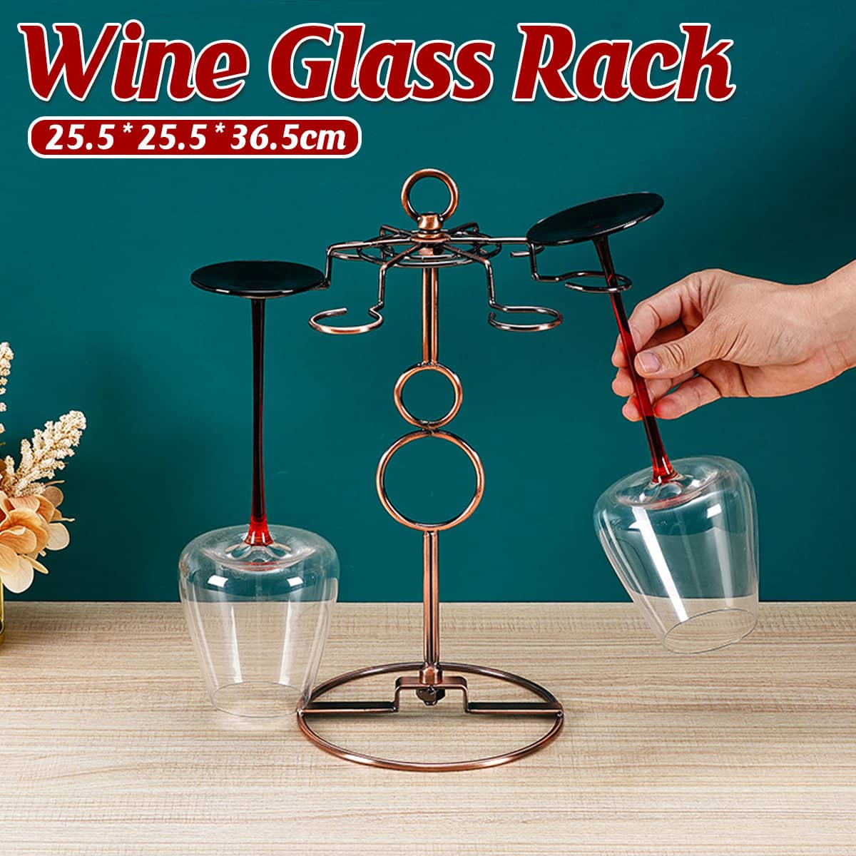Wine Glass Rack Countertop Freestanding Stemware Holder for Kitchen and Bar