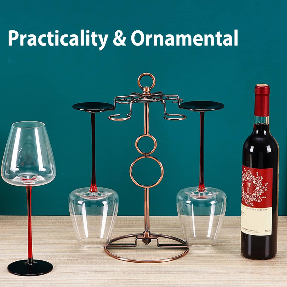 Wine Glass Rack Countertop Freestanding Stemware Holder for Kitchen and Bar - view 5