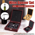Wine Opener Set, 4 Piece Stainless Steel - Dark Red Wooden Box - view 2