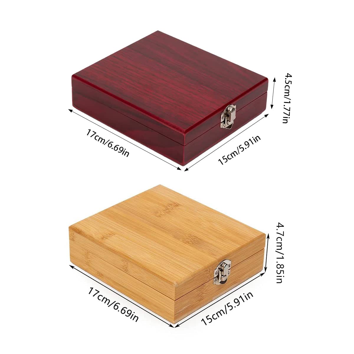 Wine Opener Set, 4 Piece Stainless Steel - Dark Red Wooden Box - view 4