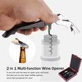 Wine Opener Set, 4 Piece Stainless Steel - Dark Red Wooden Box - view 5