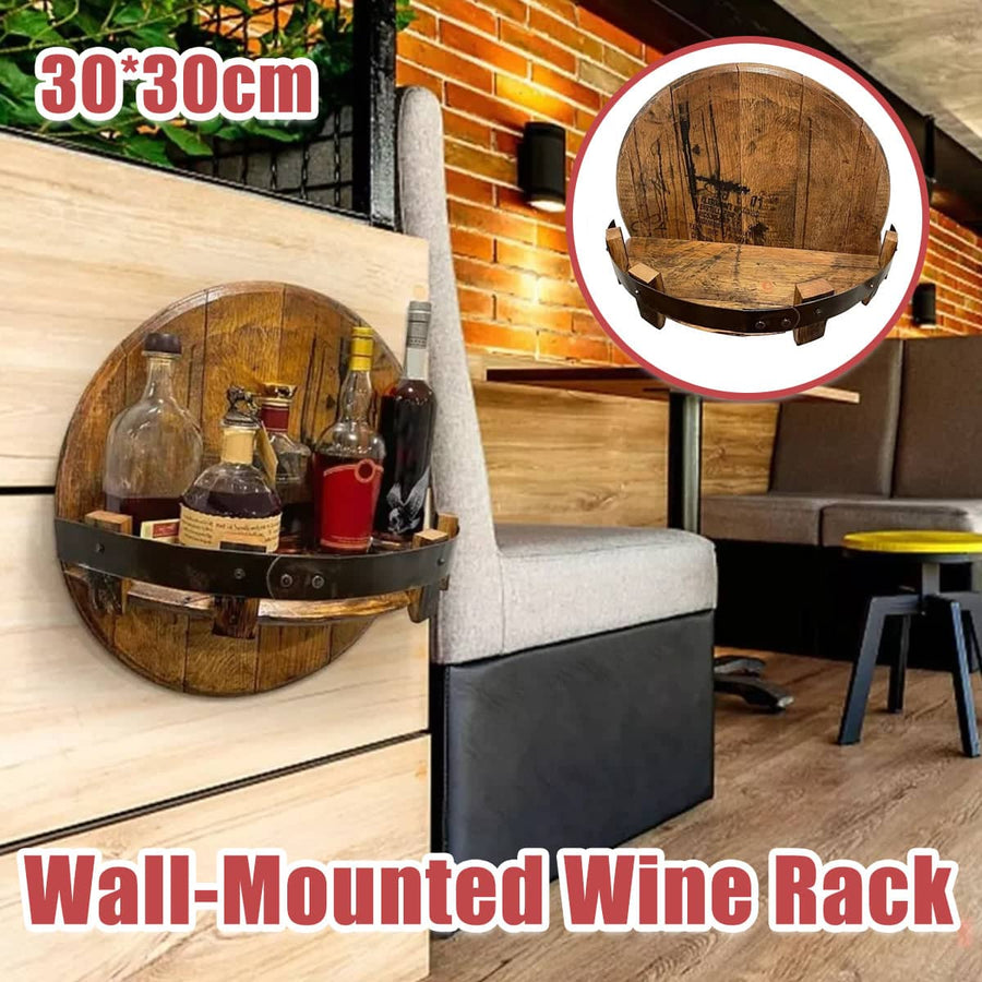Wine Rack Wall-Mounted Wood, 7 Bottle Capacity
