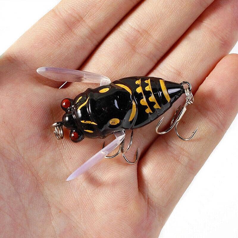 Winged Cicada Topwater Popper Fishing Lure for Bream and Bass, 40 mm, Pack of 4 - view 4