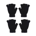 Winter Fingerless Gloves, Soft Warm Knitted Unisex - Black, 2 Pairs - view 2