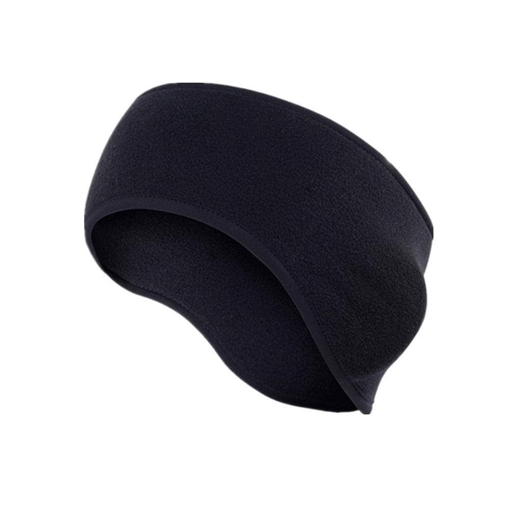 Winter Fleece Ear Warmer Sports Headband - Black