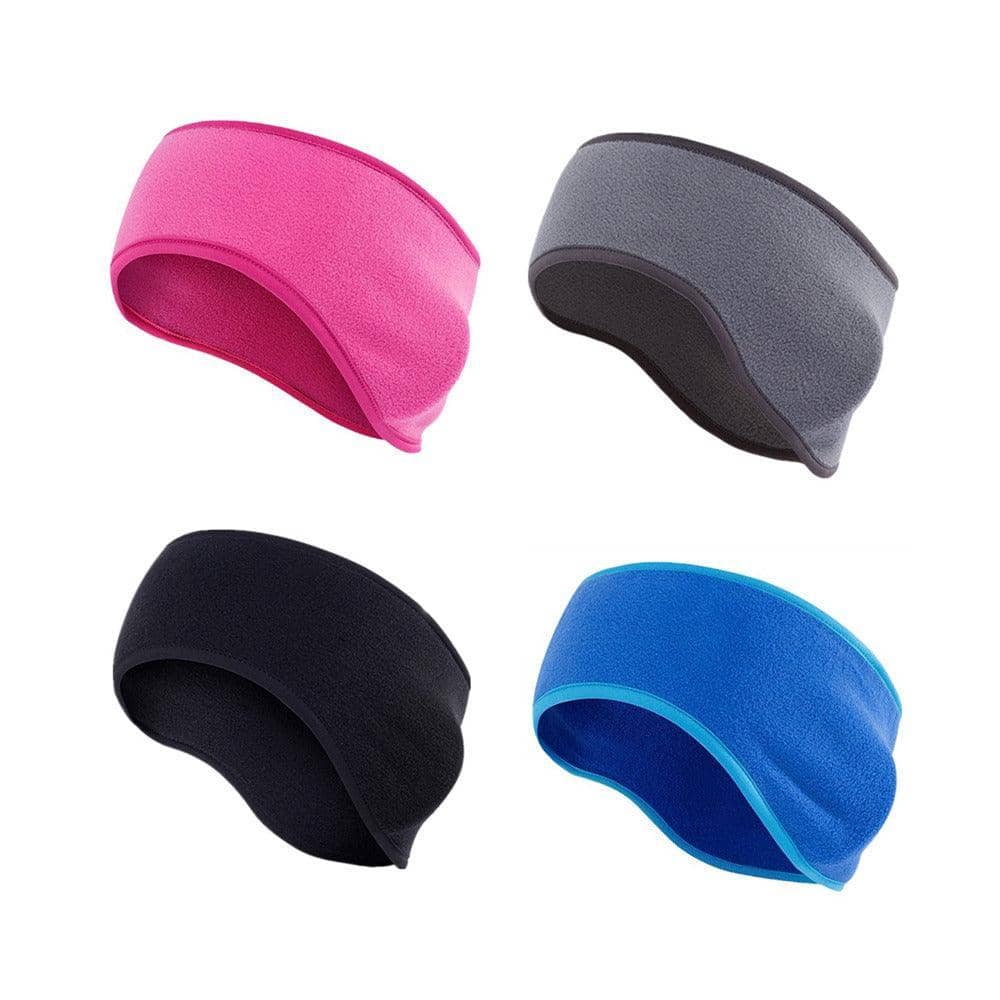 Winter Fleece Ear Warmer Sports Headband - Black - view 3