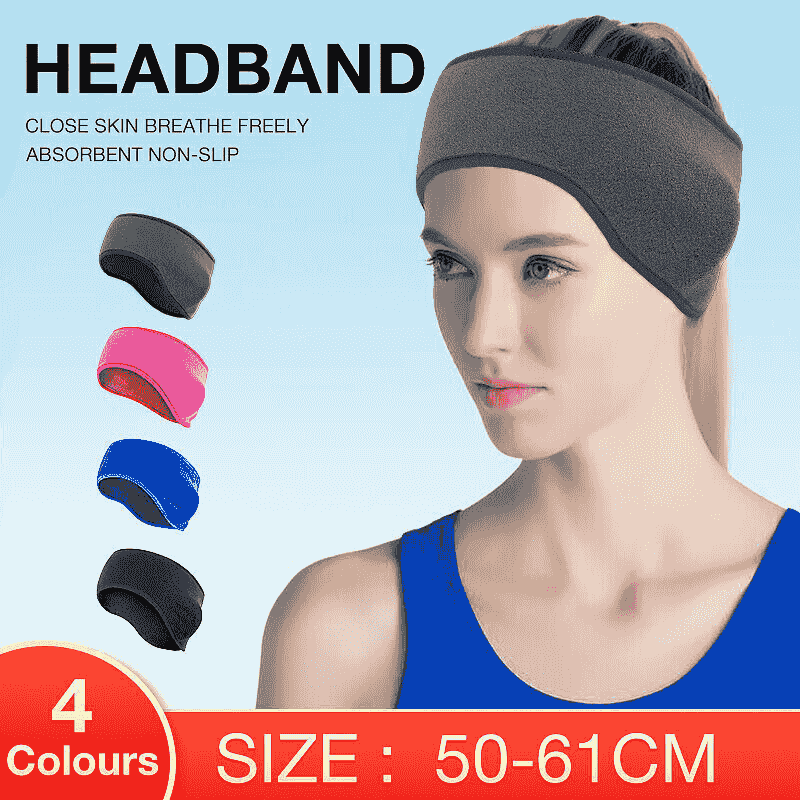 Winter Fleece Ear Warmer Sports Headband - Grey - view 2