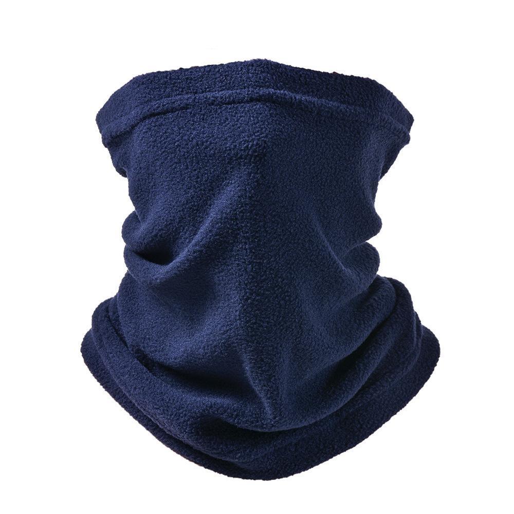Winter Fleece Neck Warmer, 3-In-1 Snood, Scarf and Beanie - Dark Blue