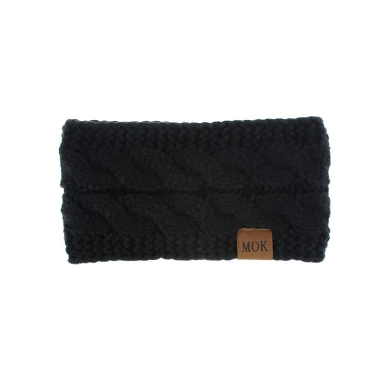 Winter Knitted Headband Ear Warmer for Women - Black