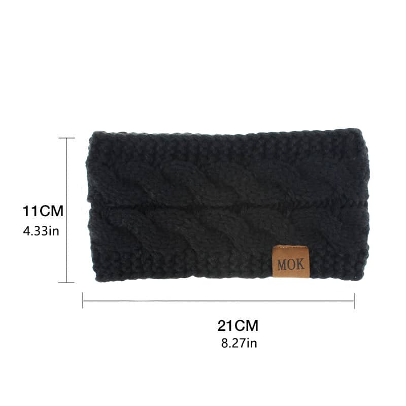 Winter Knitted Headband Ear Warmer for Women - Light Aqua Blue Speckled - view 4
