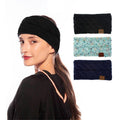 Winter Knitted Headband Ear Warmer for Women - Light Aqua Blue Speckled - view 5