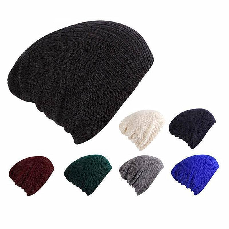 Winter Slouch Beanie Knitted Hat for Men and Women - Black - view 3