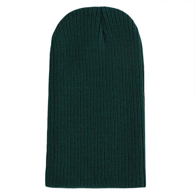 Winter Slouch Beanie Knitted Hat for Men and Women - Dark Green