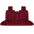 Winter Thick Warm Plush Car Seat Cover with Backrest Universal Fit for Rear Row - Red