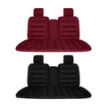 Winter Thick Warm Plush Car Seat Cover with Backrest Universal Fit for Rear Row - Red - view 3