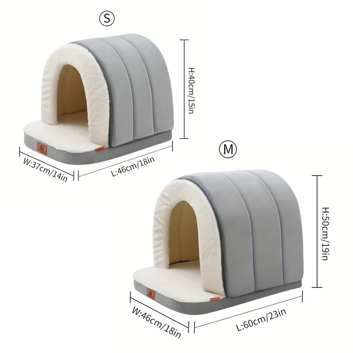Winter Warm Pet Nest for Cats and Dogs, Three Sided Surround - Size M (60 x 46 x 50 cm) - view 3