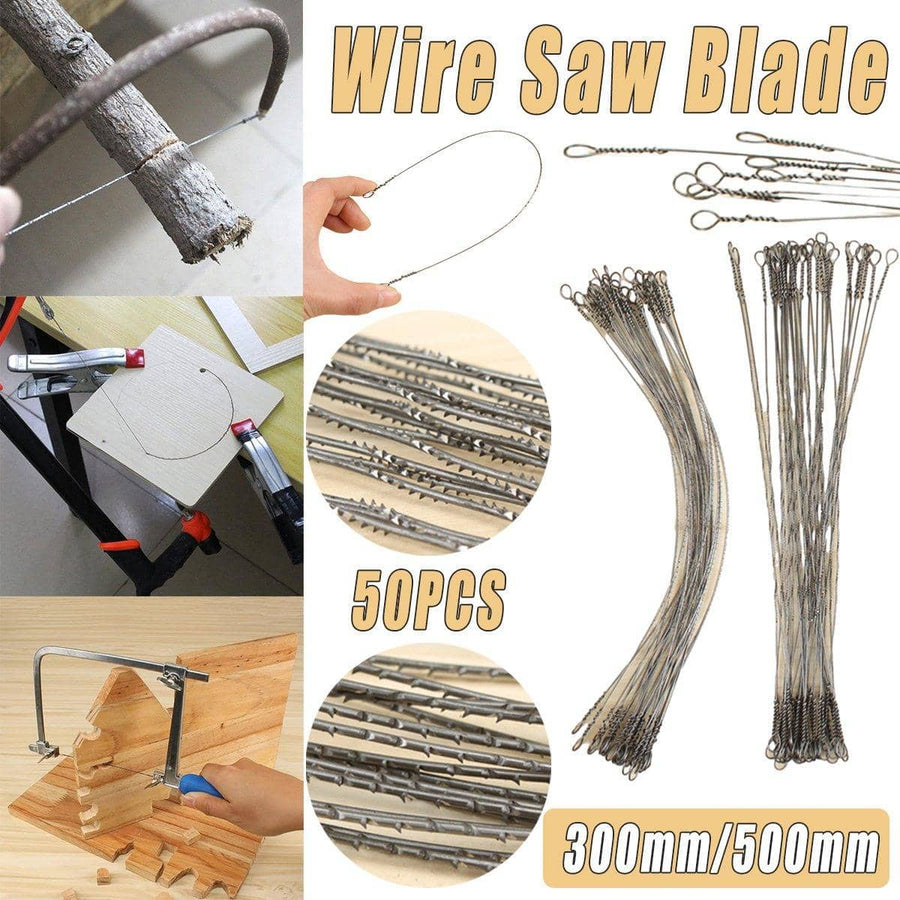 Wire Cutting Blades for Woodworking, Pack of 50 - Stretch Steel Fine Tooth, 500mm