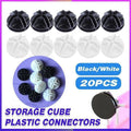 Wire Storage Cube Plastic Connectors Mesh Snap Push Grid - Pack of 20 White - view 2