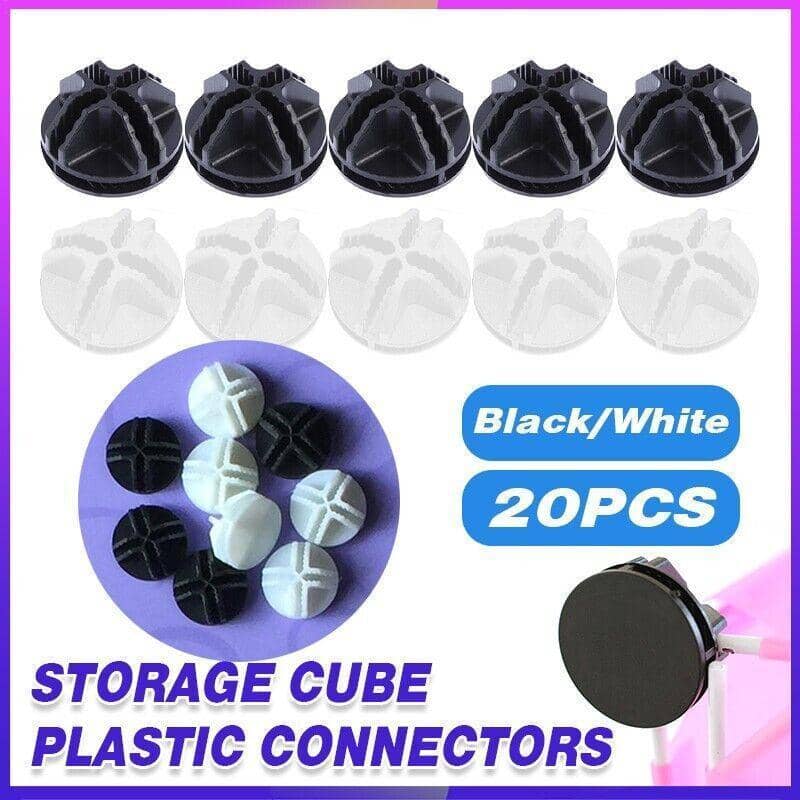 Wire Storage Cube Plastic Connectors Mesh Snap Push Grid - Pack of 20 White - view 2