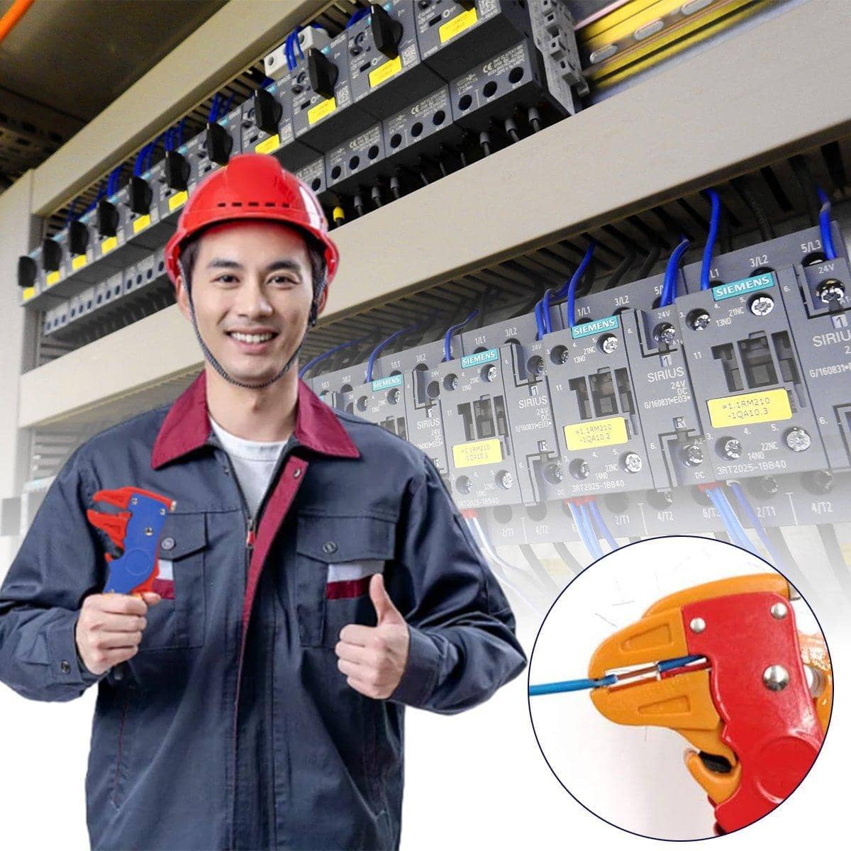 Wire Stripper and Crimping Pliers - Orange, 2-In-1 Duck Beak Tool - view 5