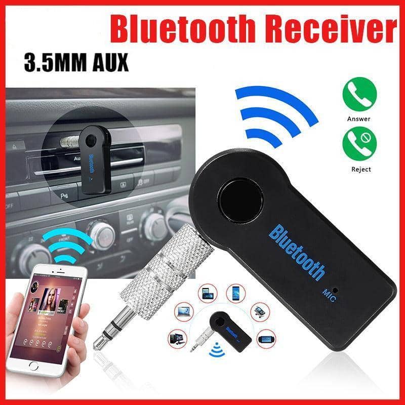 Wireless Bluetooth to 3.5 mm Aux Audio Receiver for Car Stereo and Speakers