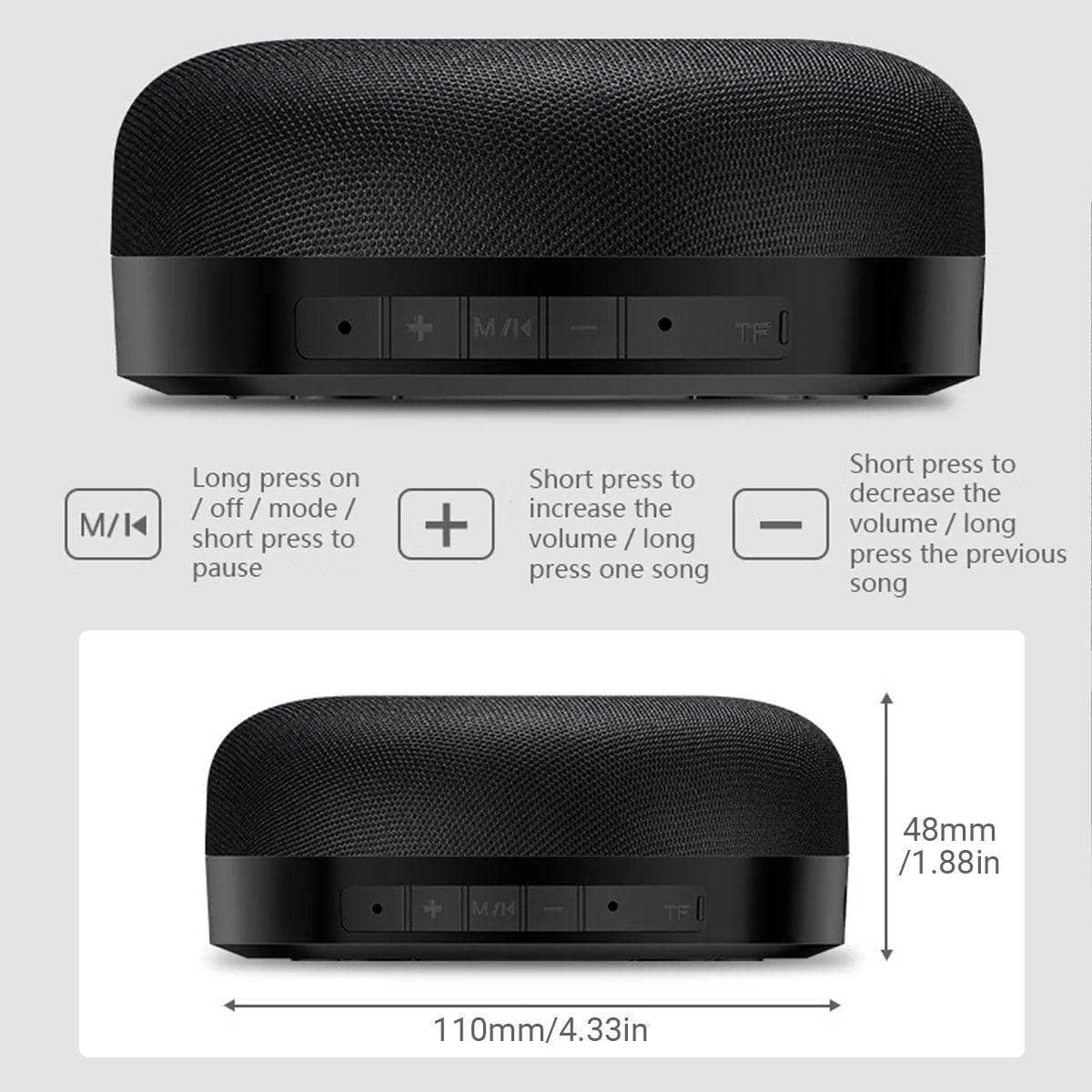 Wireless Speaker with Microphone and TF Playback - Blue - view 4